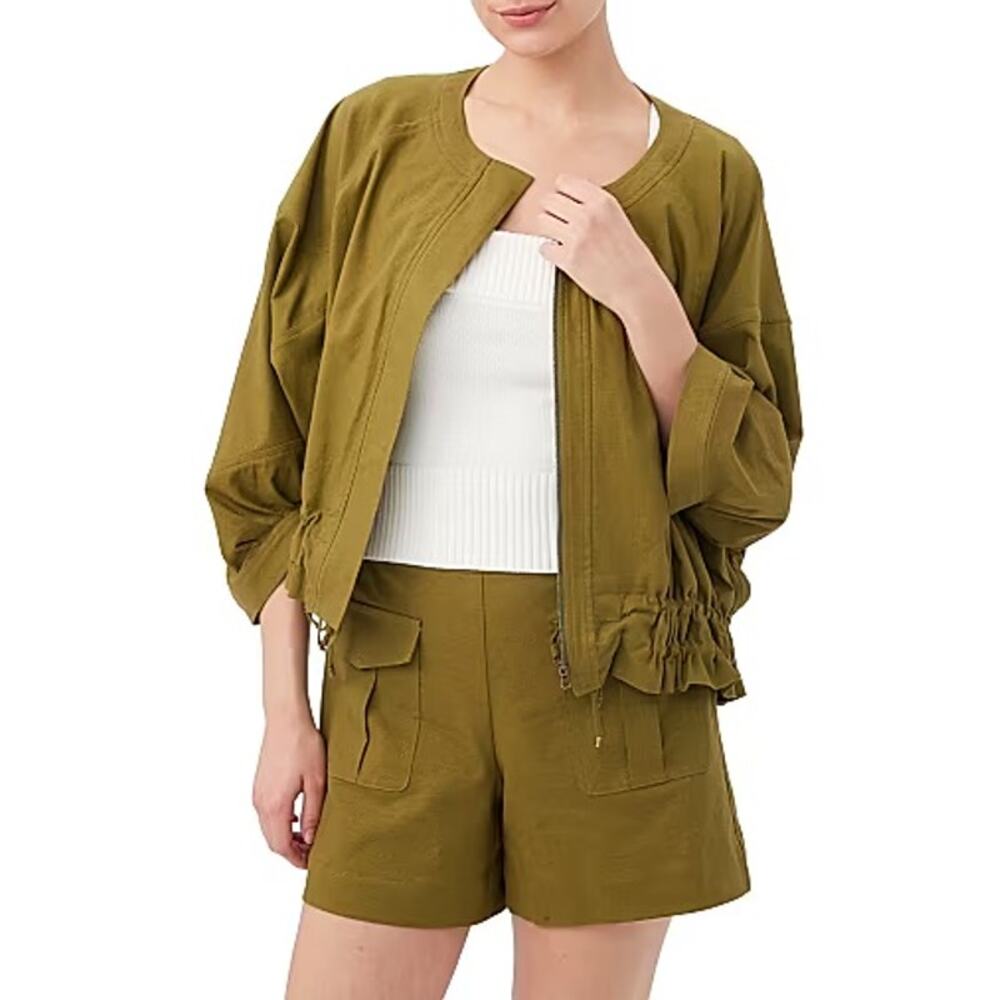 Trina Turk Prita Green Linen Blend Jacket
